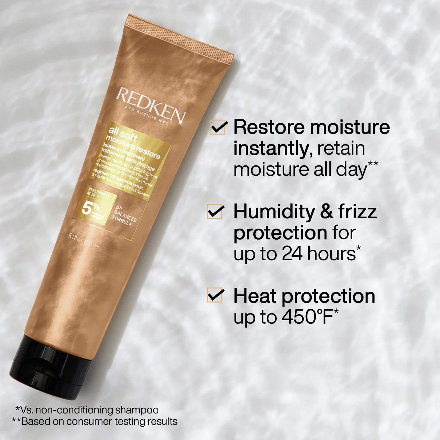 Redken All Soft Moisture Restore Leave-In Treatment Powered by Hyaluronic Acid