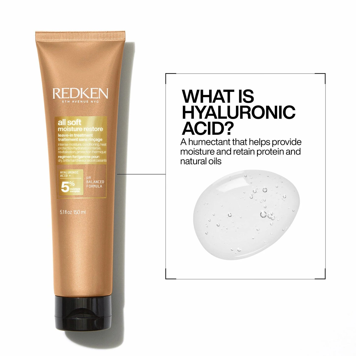 Redken All Soft Moisture Restore Leave-In Treatment Powered by Hyaluronic Acid